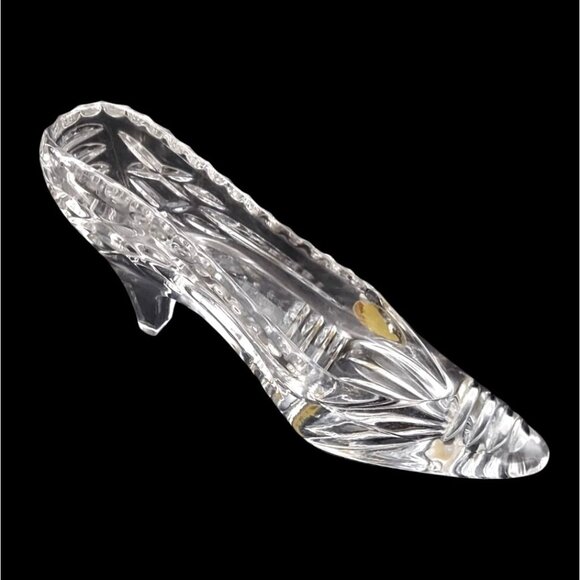 Godinger Lead Crystal Slipper Shoe Cinderella Handmolded Figurine W Germany - Picture 3 of 7